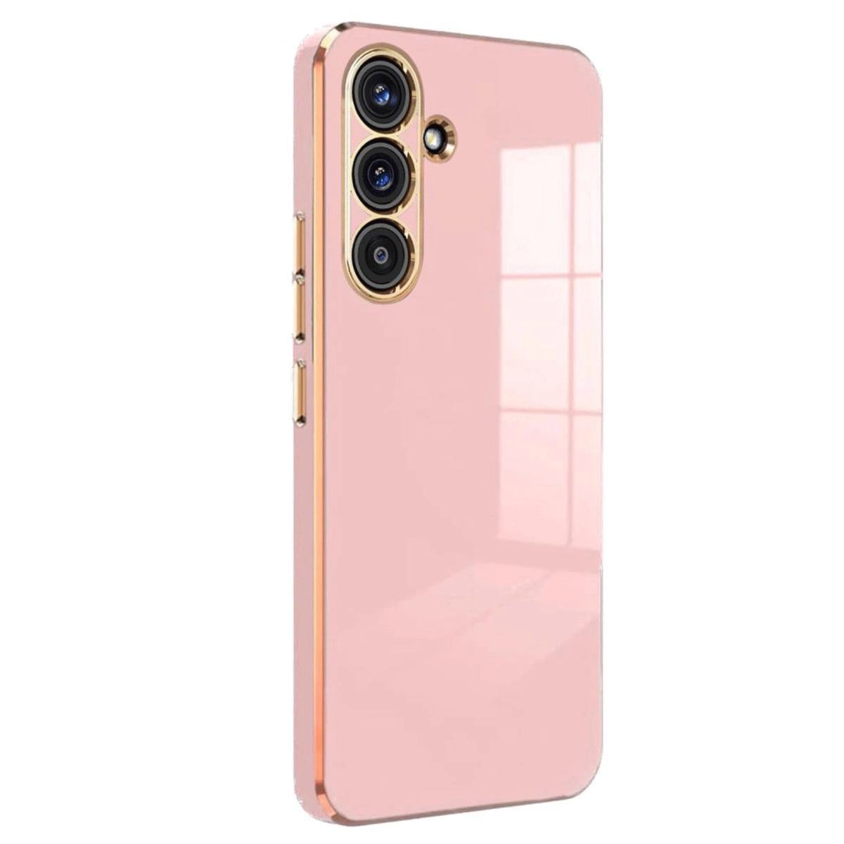 NEWFACE Samsung Galaxy S25 Plus Uyumlu Volet Silikon Telefon Kılıfı Pembe