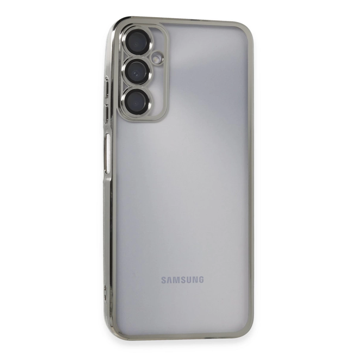 NEWFACE Samsung Galaxy A05S Uyumlu Kamera Korumalı Lensli Silikon Telefon Kılıfı Gümüş