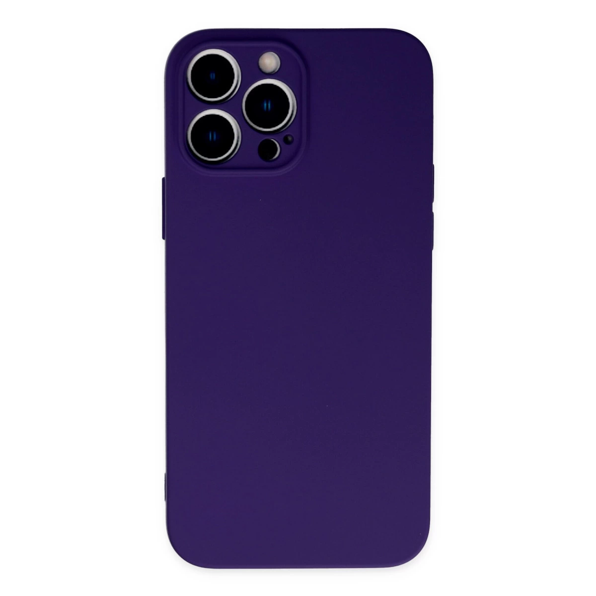 NEWFACE iPhone 13 Pro Uyumlu Nano İçi Kadife Silikon Telefon Kılıfı Mor