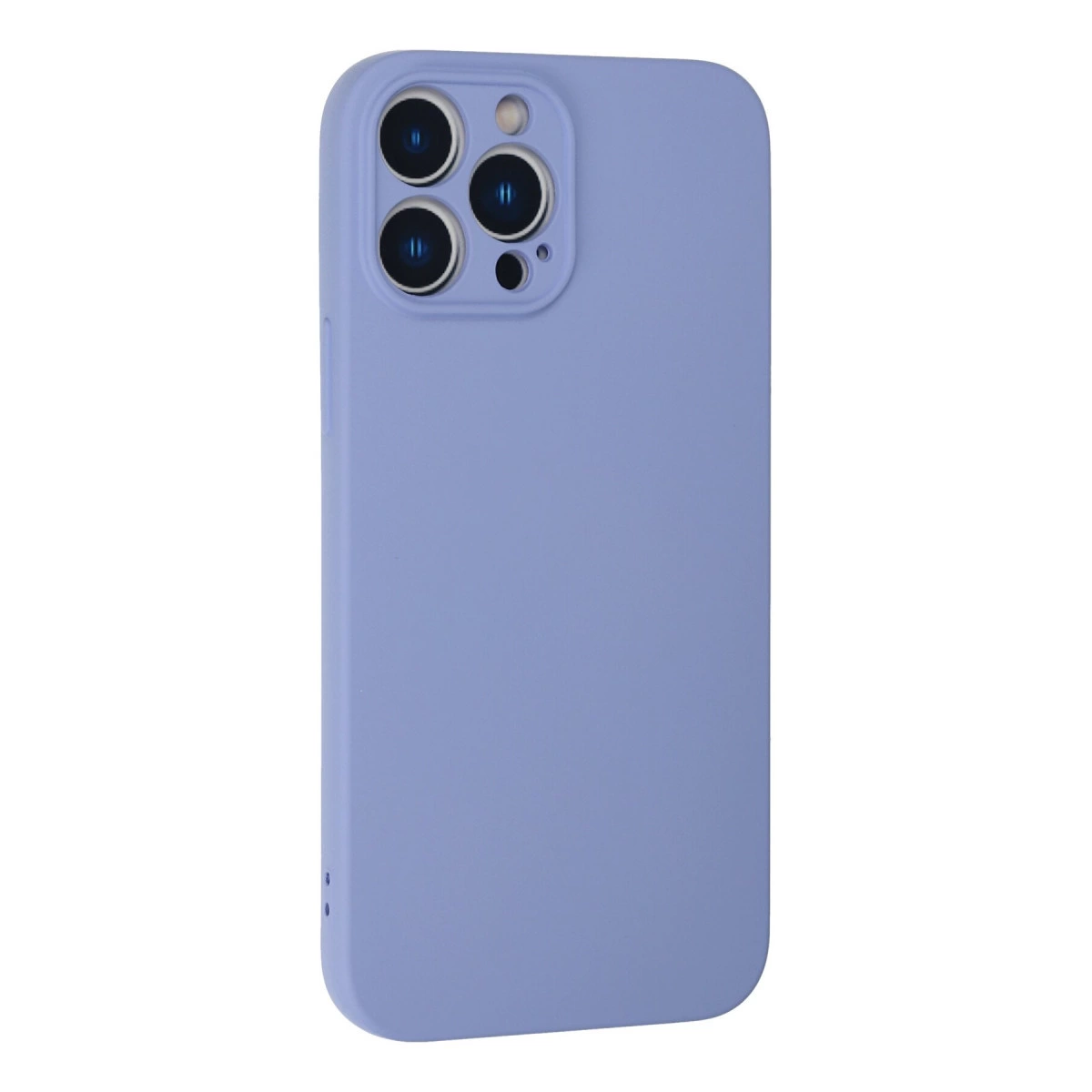 Üç kamera lensi ve flaşlı açık mavi telefon kılıfı.