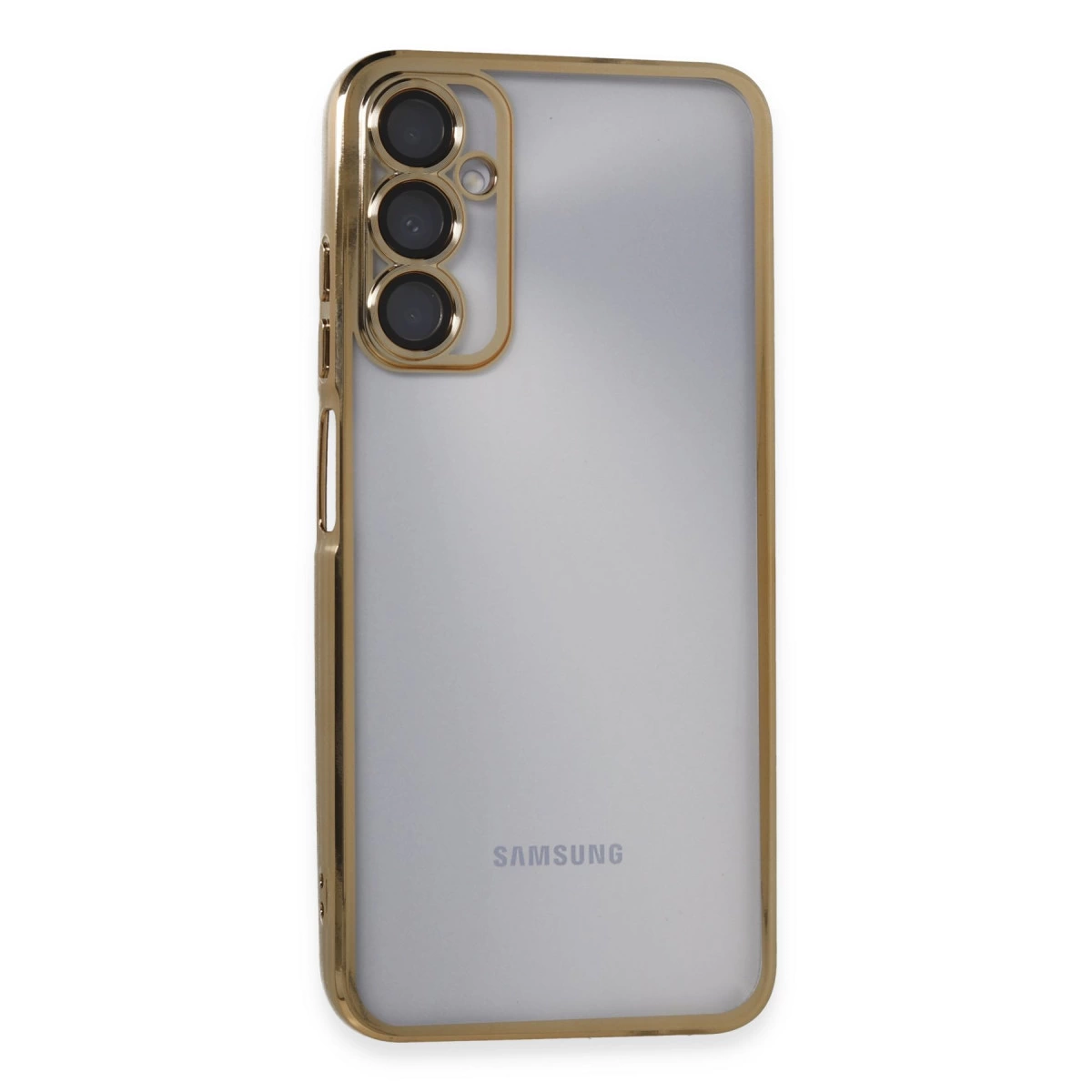 NEWFACE Samsung Galaxy A05S Uyumlu Kamera Korumalı Lensli Silikon Telefon Kılıfı Gold