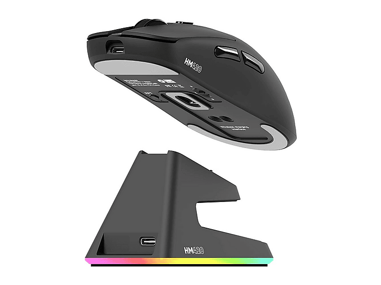 HAWK HM420 4K Hz 26000 DPI Tri-Mode Şarj Standlı Kablosuz Gaming Mouse Siyah