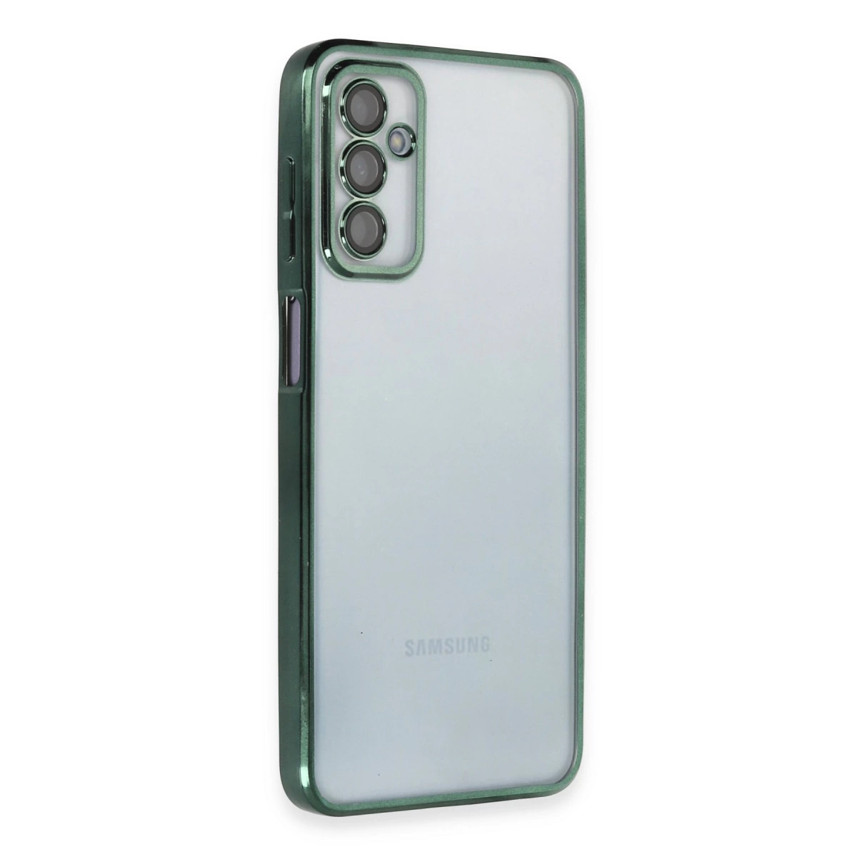 NEWFACE Samsung Galaxy M23 Uyumlu Kamera Korumalı Lensli Silikon Telefon Kılıfı Yeşil