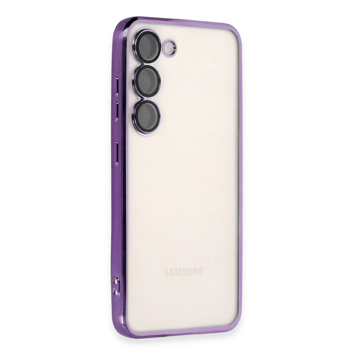 NEWFACE Samsung Galaxy S23 Plus Uyumlu Kamera Korumalı Lensli Silikon Telefon Kılıfı Mor