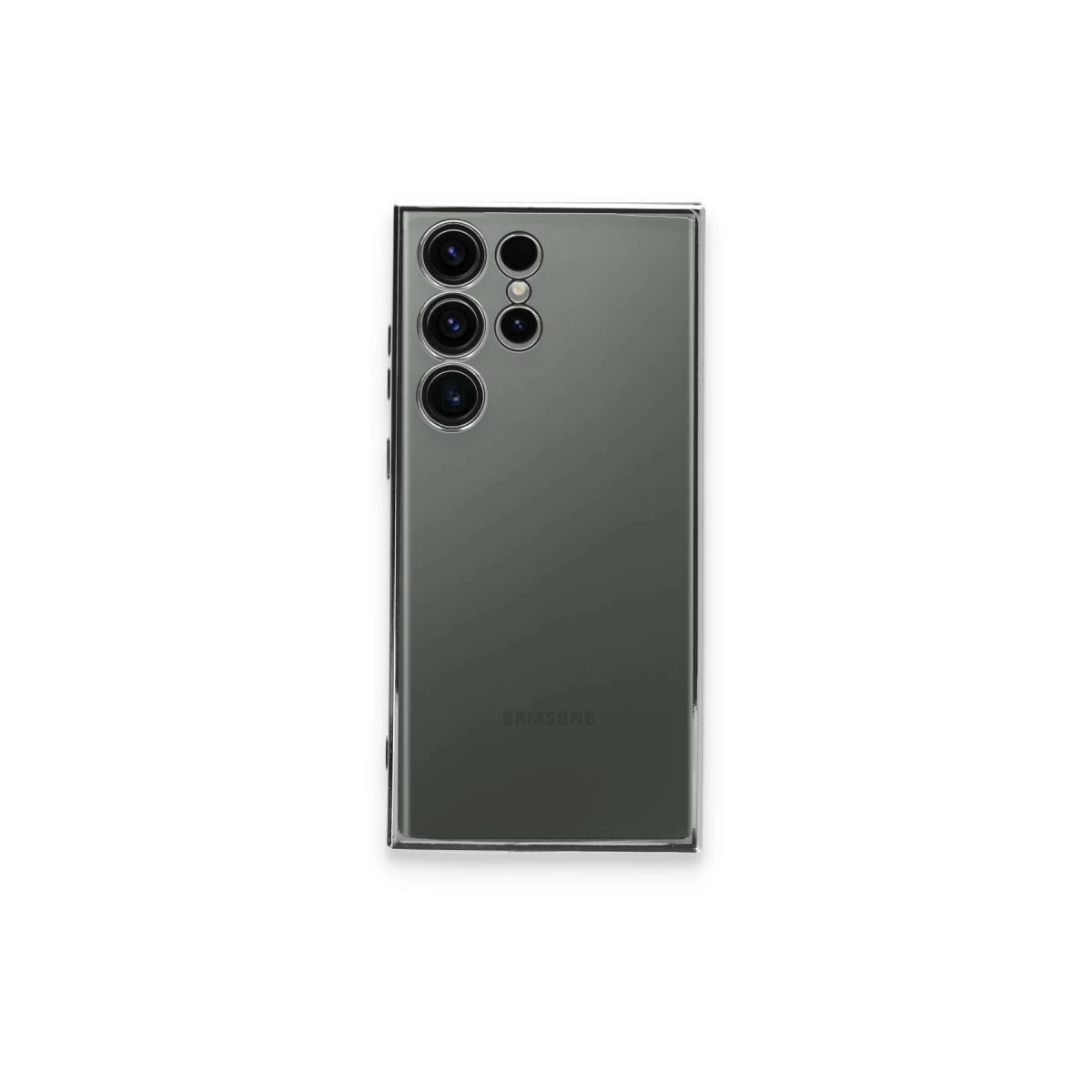 NEWFACE Samsung Galaxy S23 Ultra Uyumlu Kamera Korumalı Lensli Silikon Telefon Kılıfı Gümüş