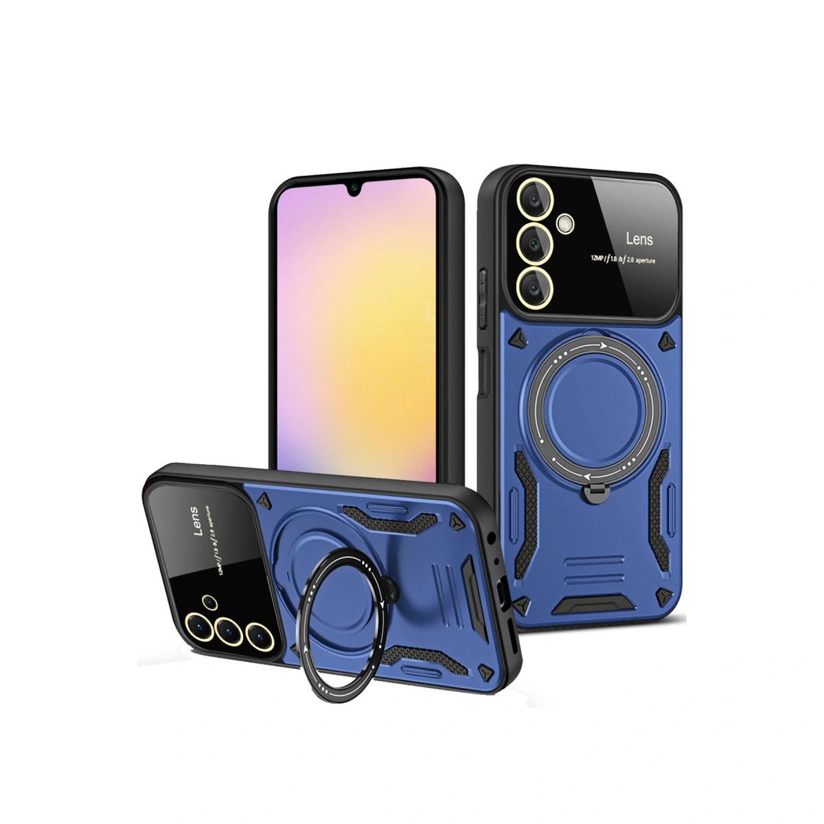 NEWFACE Samsung Galaxy A05S Uyumlu Joy Lens Standlı Kapak Telefon Kılıfı Lacivert