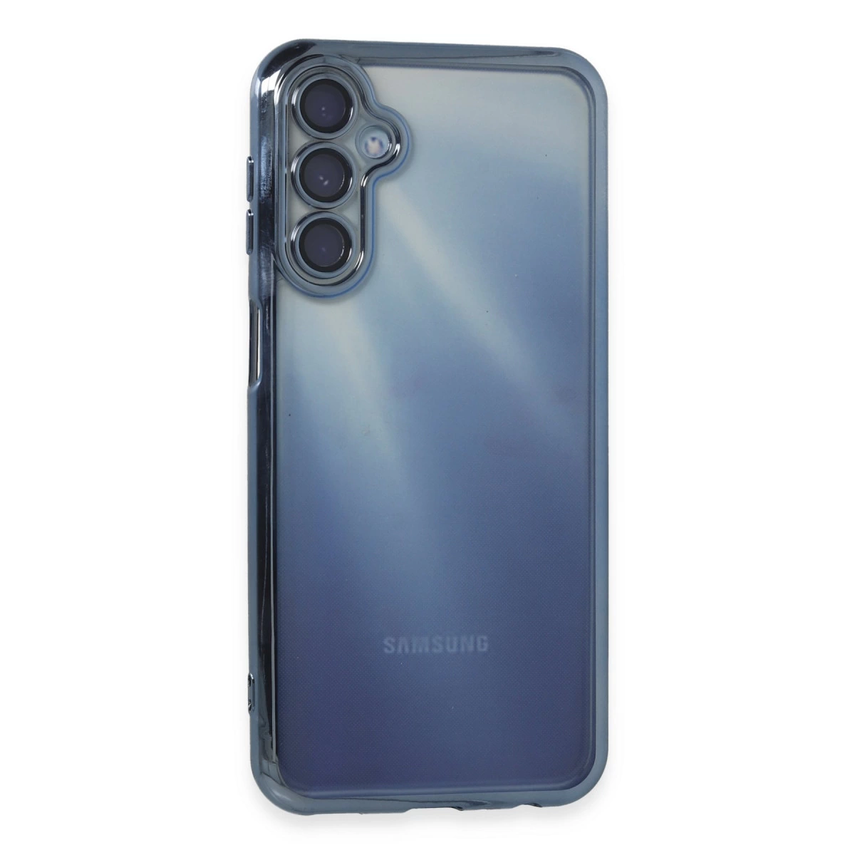 NEWFACE Samsung Galaxy A55 5G Uyumlu Kamera Korumalı Lensli Silikon Telefon Kılıfı Açık Mavi