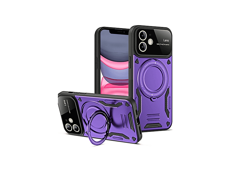 NEWFACE iPhone 11 Uyumlu Joy Lens Standlı Kapak Telefon Kılıfı Mor