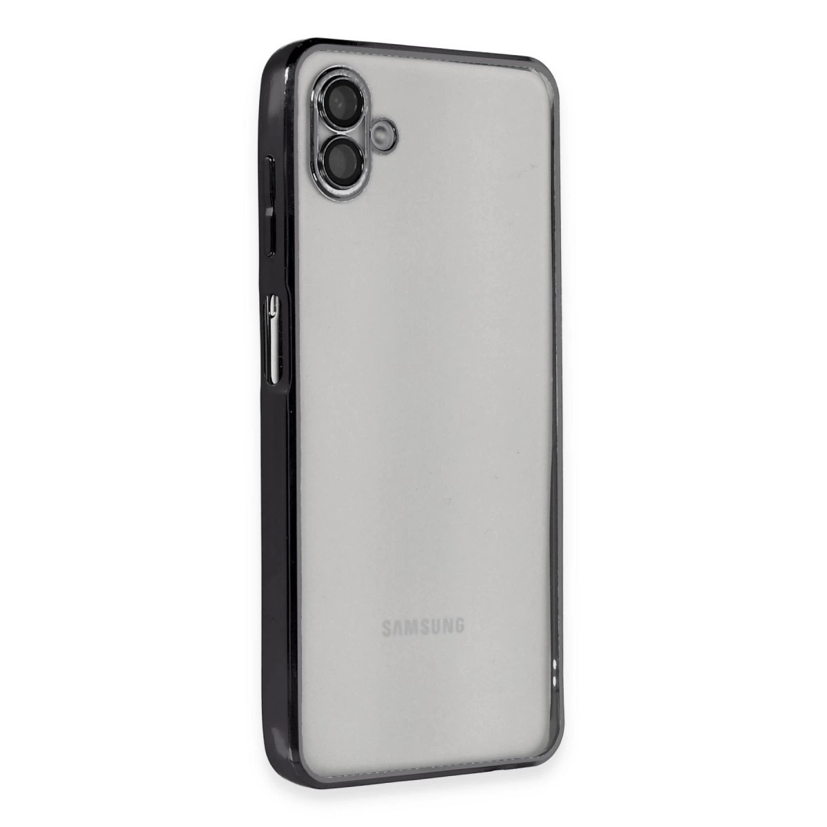 NEWFACE Samsung Galaxy A04 Uyumlu Kamera Korumalı Lensli Silikon Telefon Kılıfı Siyah