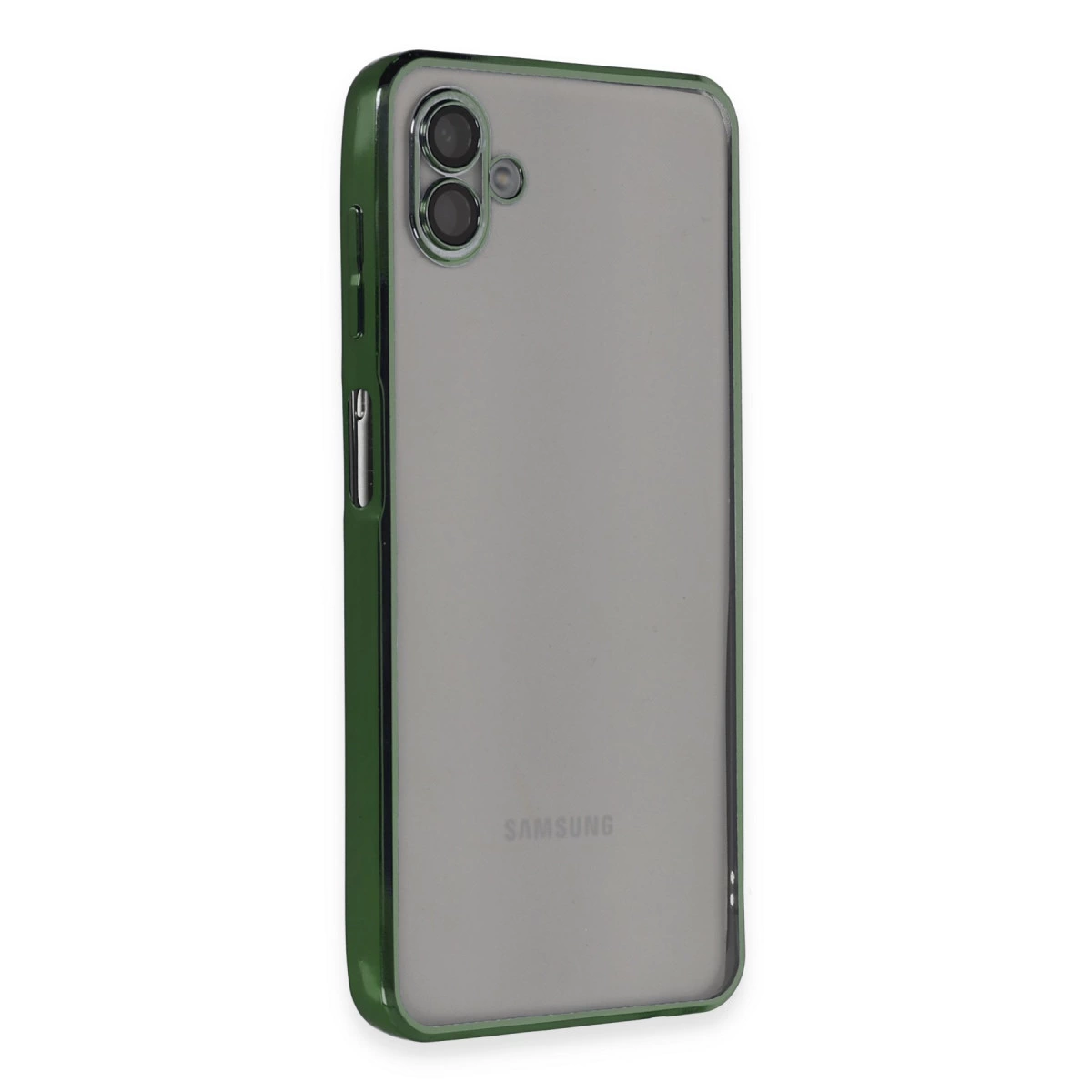 NEWFACE Samsung Galaxy A04 Uyumlu Kamera Korumalı Lensli Silikon Telefon Kılıfı Yeşil