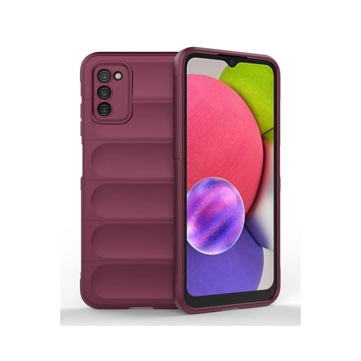 NEWFACE Samsung Galaxy A03S Uyumlu Optimum Silikon Telefon Kılıfı Bordo