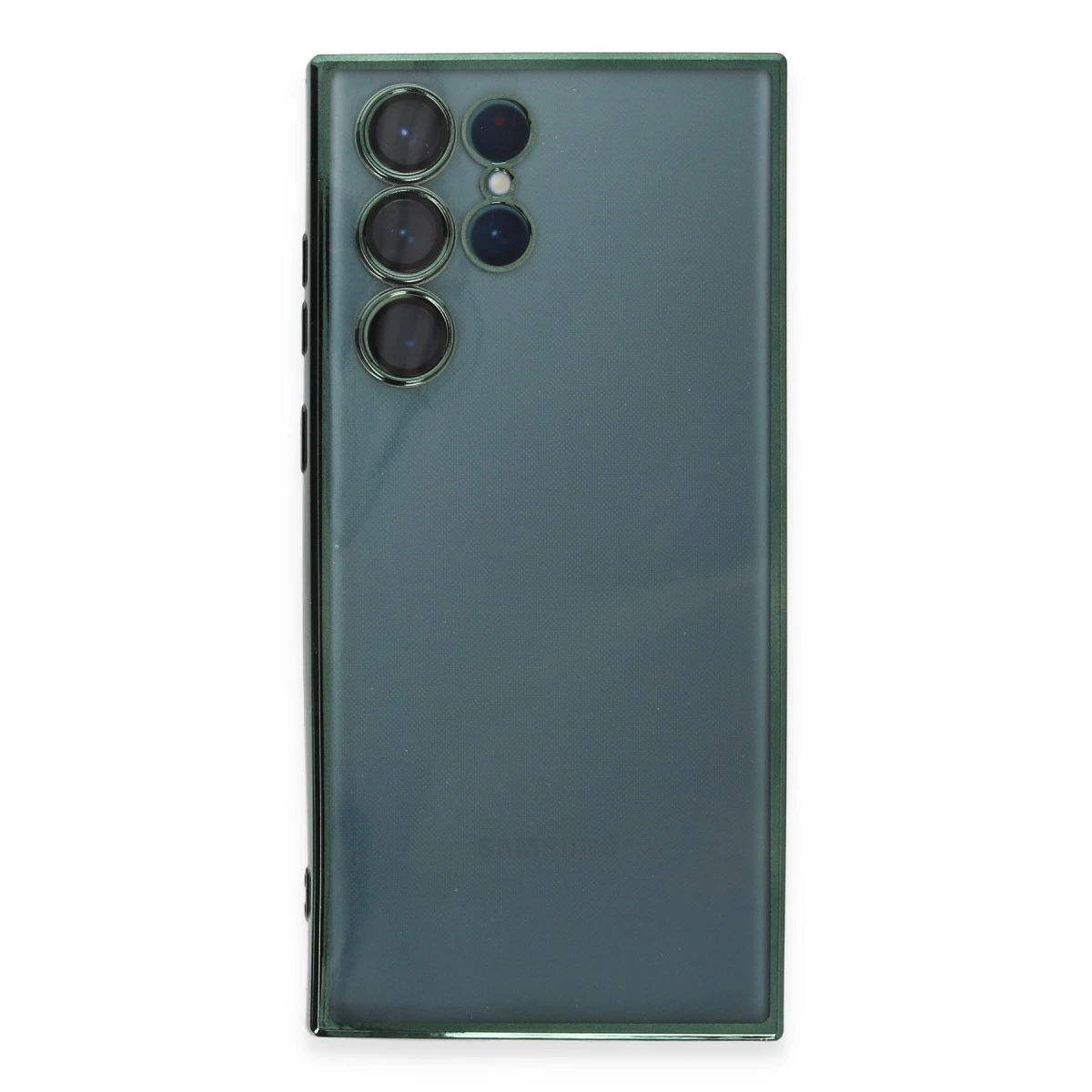 Dört kamera lensi ve flaşlı koyu renkli bir akıllı telefonun arkası.