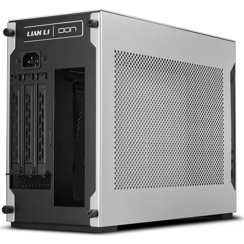 Case PC Lian Li argento con lati perforati.