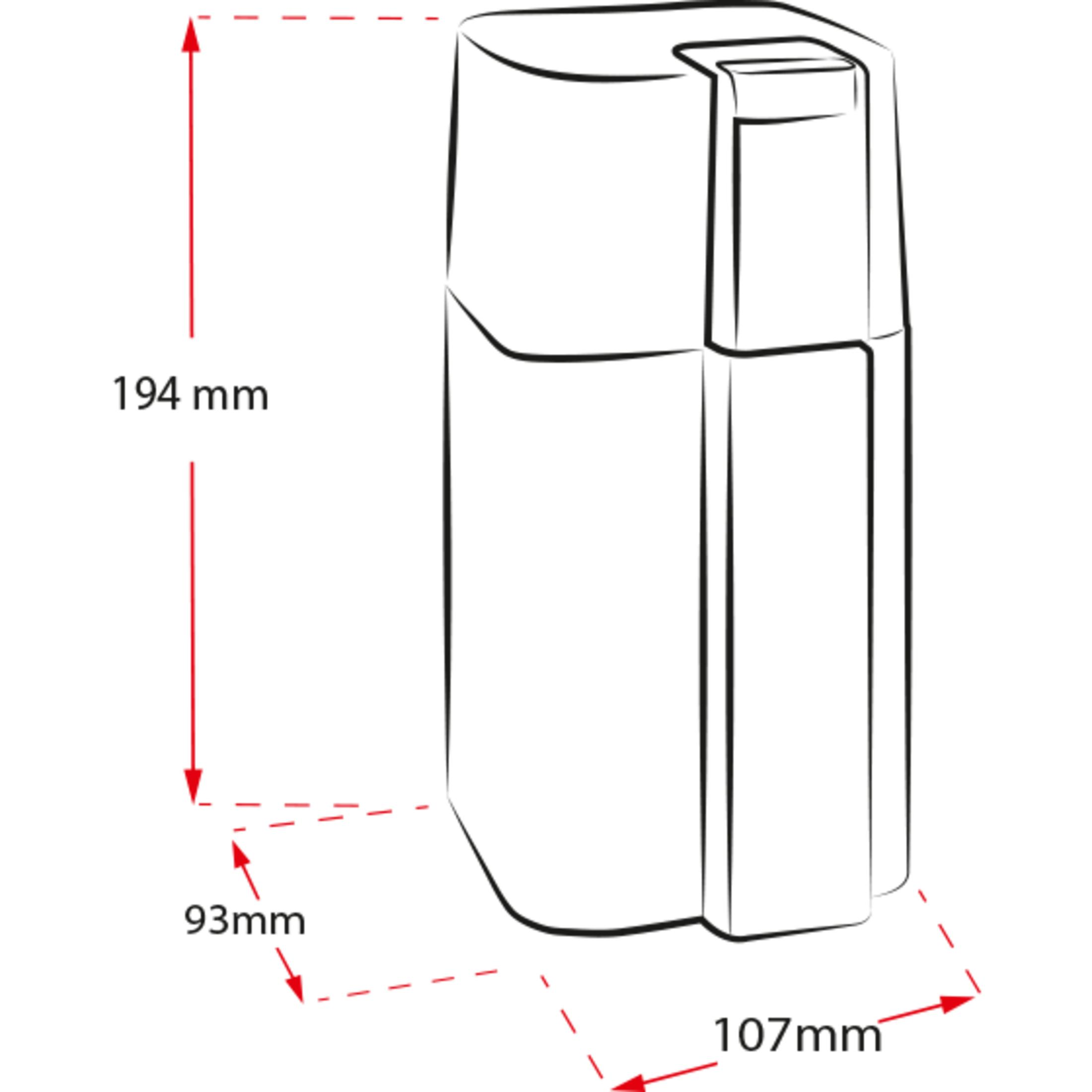 Dessin technique d'un boîtier rectangulaire avec dimensions.