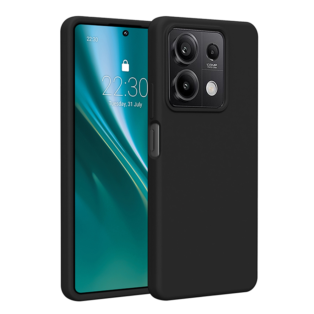 Ein schwarzes Smartphone mit einer Kameraeinheit und einem gesperrten Bildschirm.