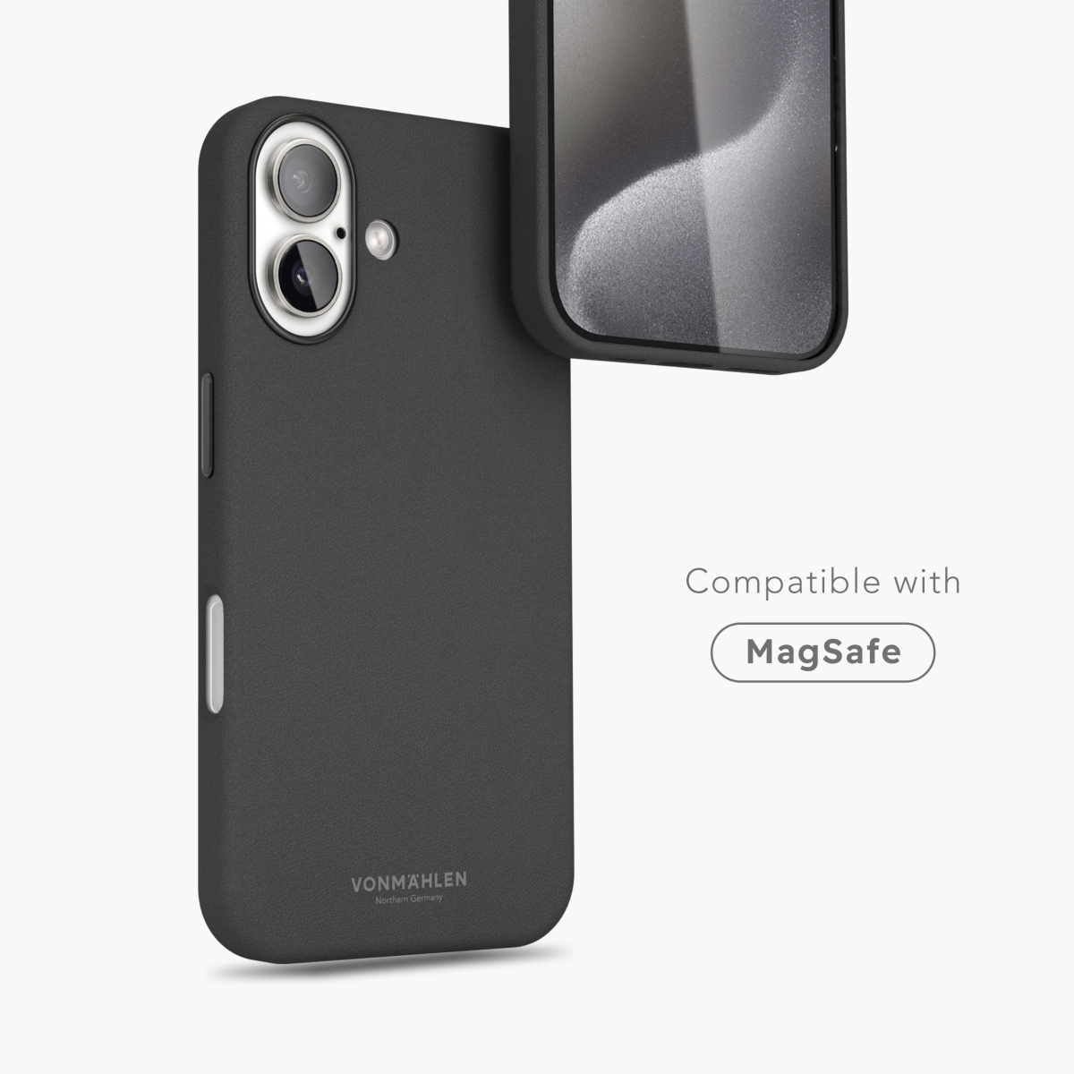 Ein schwarzes Handycase mit MagSafe-Kompatibilität.