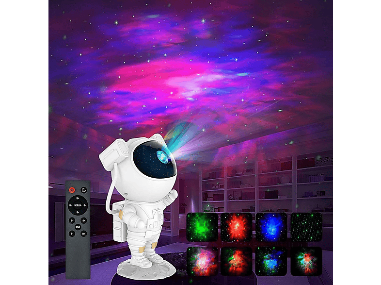 BUYTOWORLD Projector, ster, plafond, 13-in-1, planetarium, draaibaar, 360 graden, nachtlampje, projector, hemel, ster, met zonnestelsel, maan, nevel, kosmonaut melkweg, projector voor kinderen en