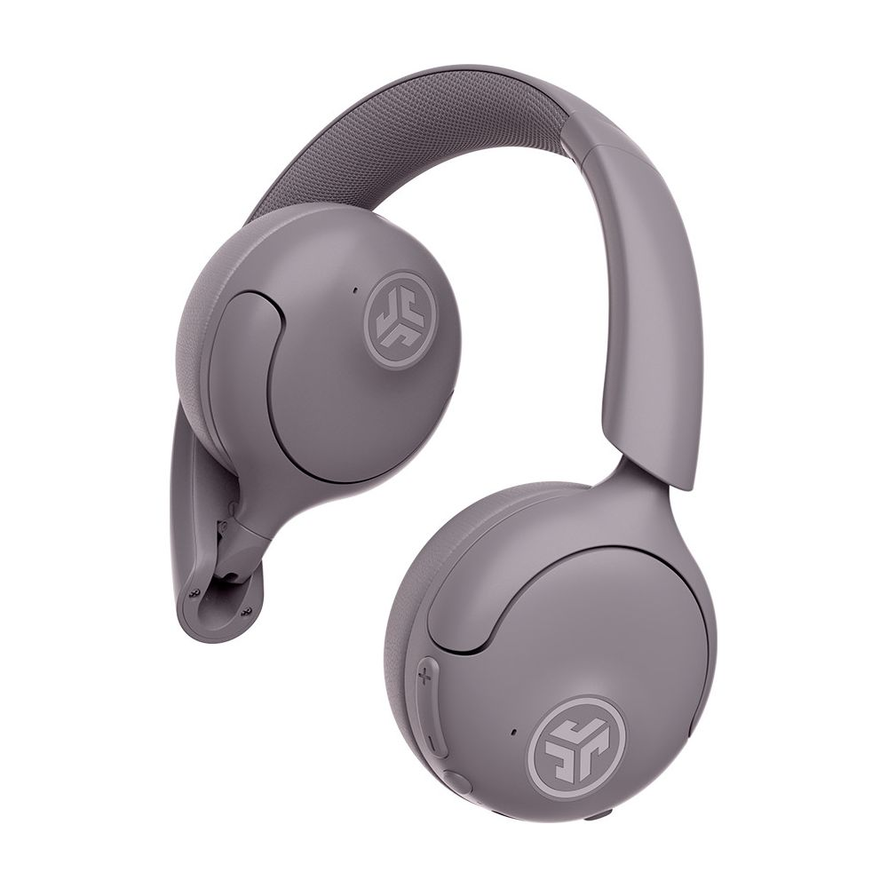 Casque gris avec logo sur fond blanc.