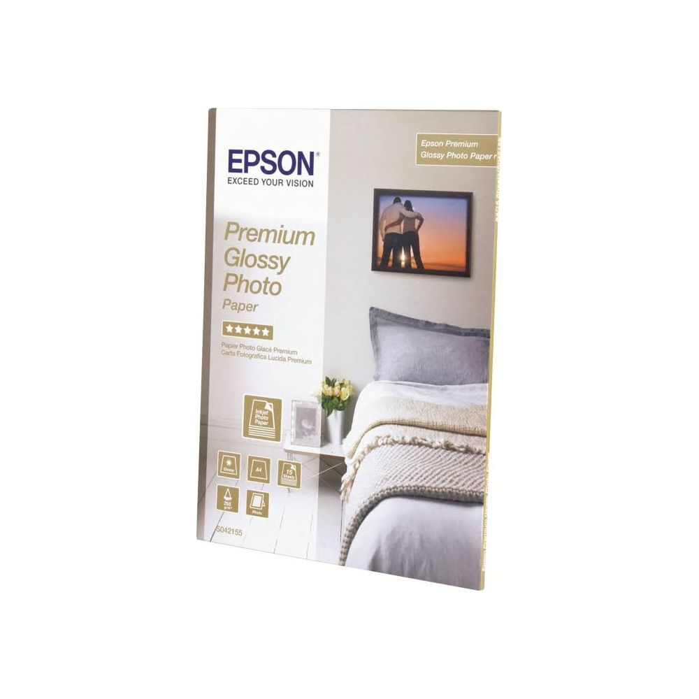 Epson Premium Glossy Photo Paper Pack mit Bild von einem Paar.