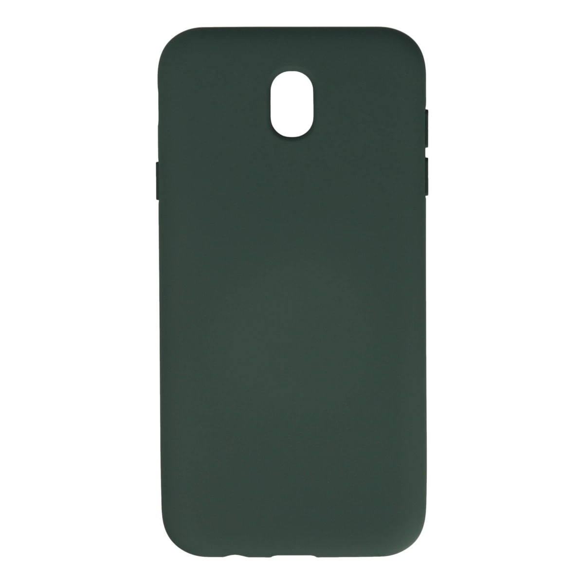 Kamera oyuntulu koyu yeşil telefon kılıfı, sade tasarım.
