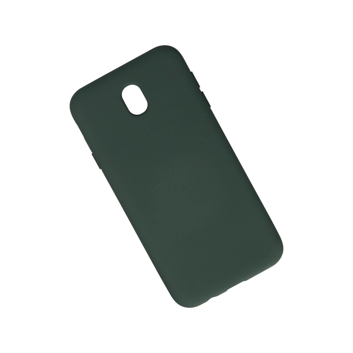 Kamera ve flaş için kesikleri olan koyu yeşil telefon kılıfı.