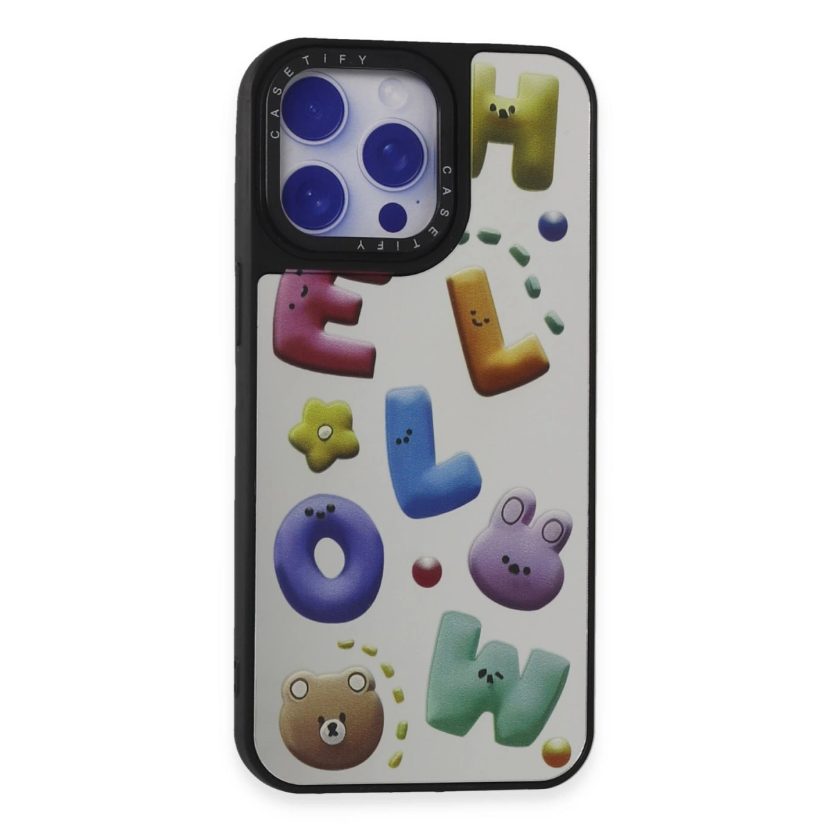NEWFACE iPhone 15 Pro Max Uyumlu Mirror Desenli Kapak Telefon Kılıfı Çok Renkli
