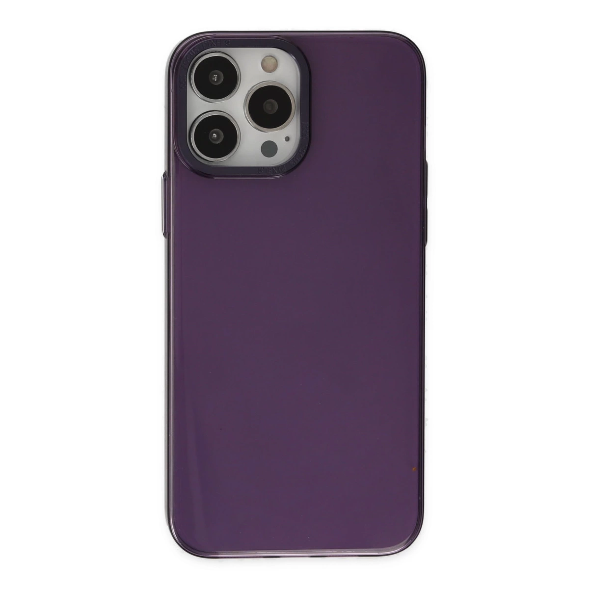 NEWFACE iPhone 13 Pro Max Uyumlu Anka Pc Sert Metal Kapak Telefon Kılıfı Mor
