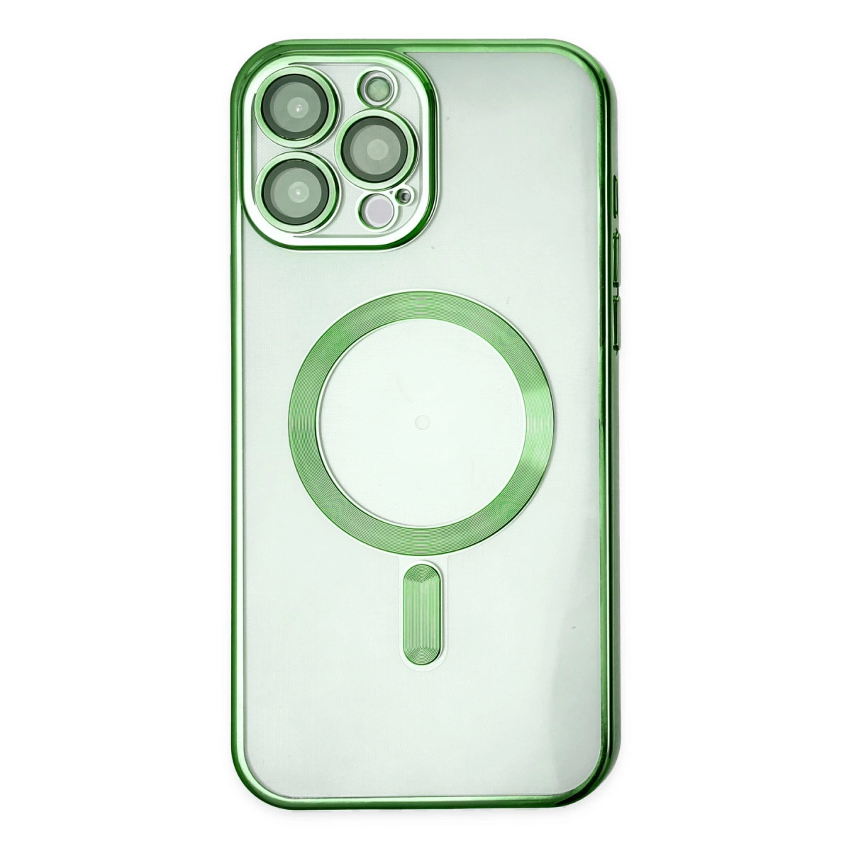 NEWFACE iPhone 13 Pro Uyumlu Kross Magneticsafe Kapak Telefon Kılıfı Koyu Yeşil