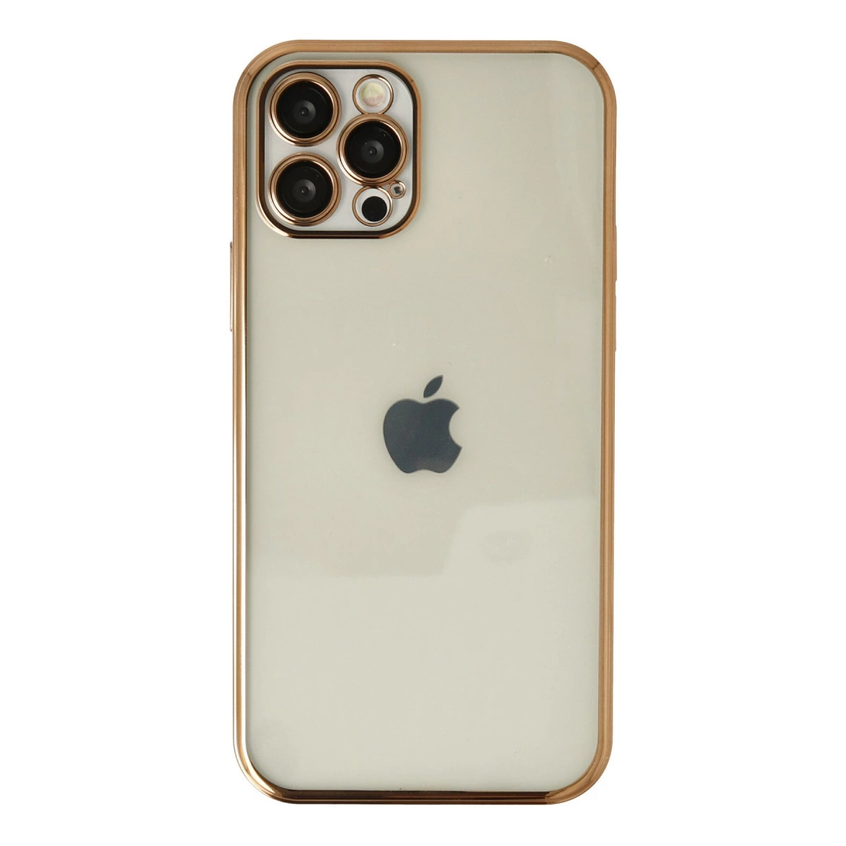 Gül altın rengi kasalı beyaz iPhone'un arkası ve kamera sistemi.