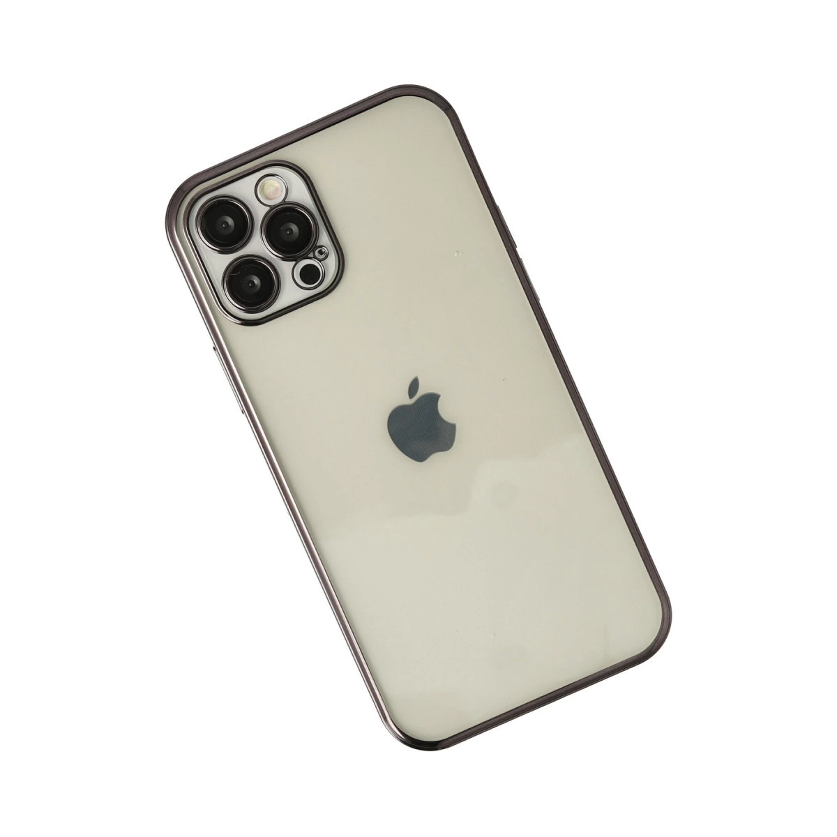 Koyu çerçeveli, üç kameralı açık yeşil bir iPhone.