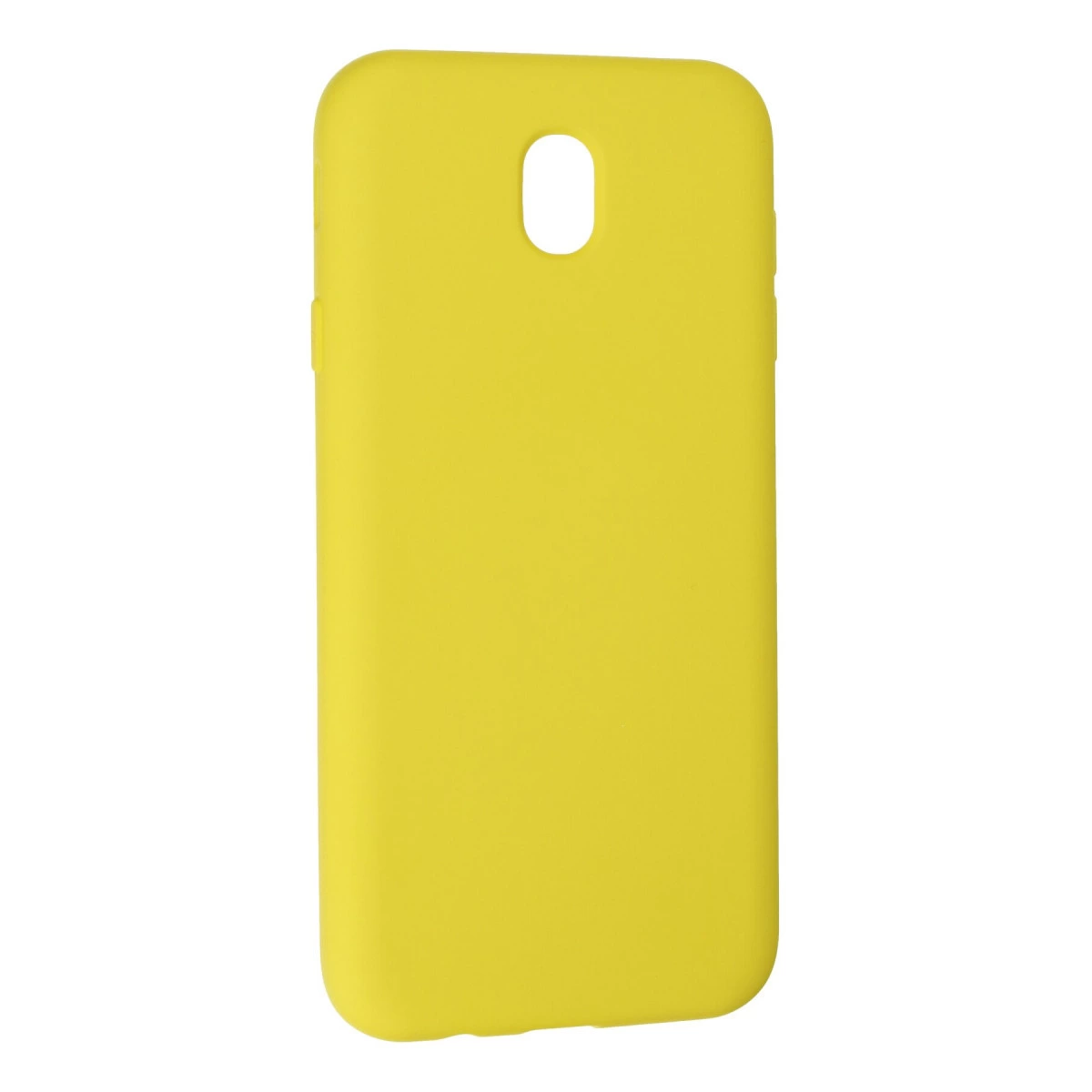 Oval kamera kesimli sarı telefon kılıfı.