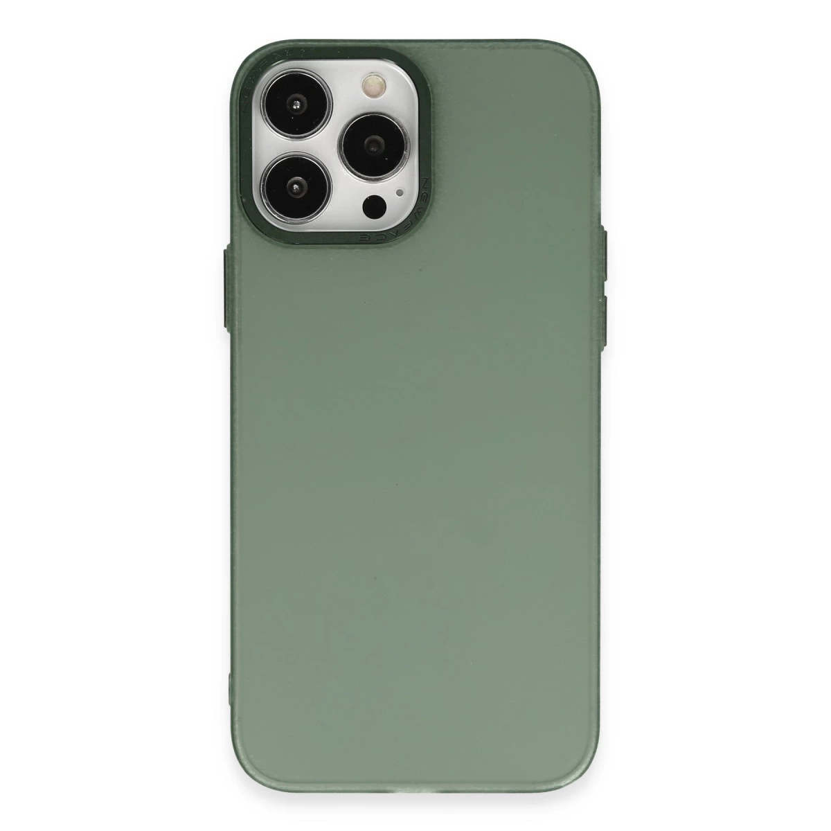 NEWFACE iPhone 14 Pro Uyumlu Modos Metal Kapak Telefon Kılıfı Koyu Yeşil