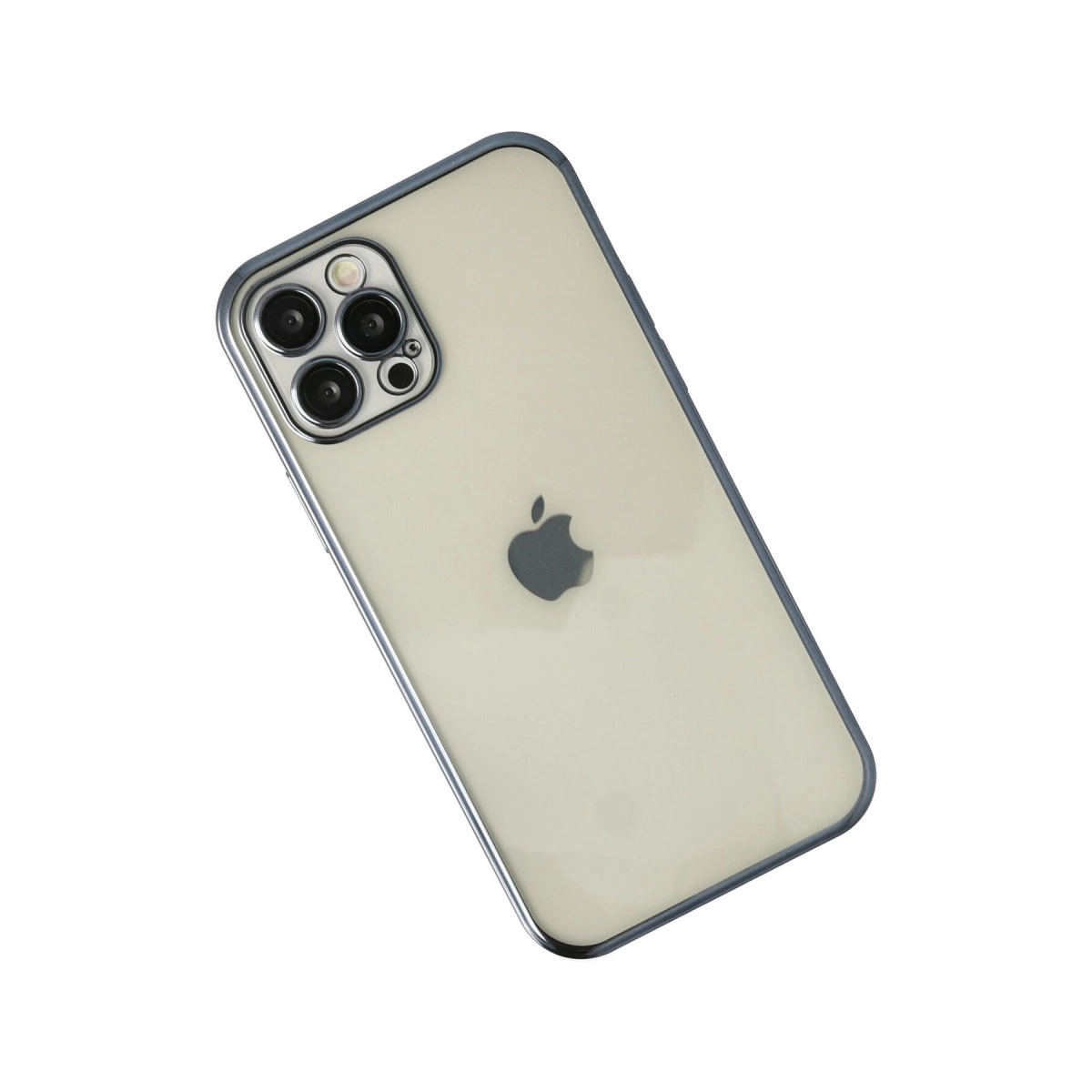 Üçlü kamerası ve koyu Apple logosu olan açık altın rengi iPhone.