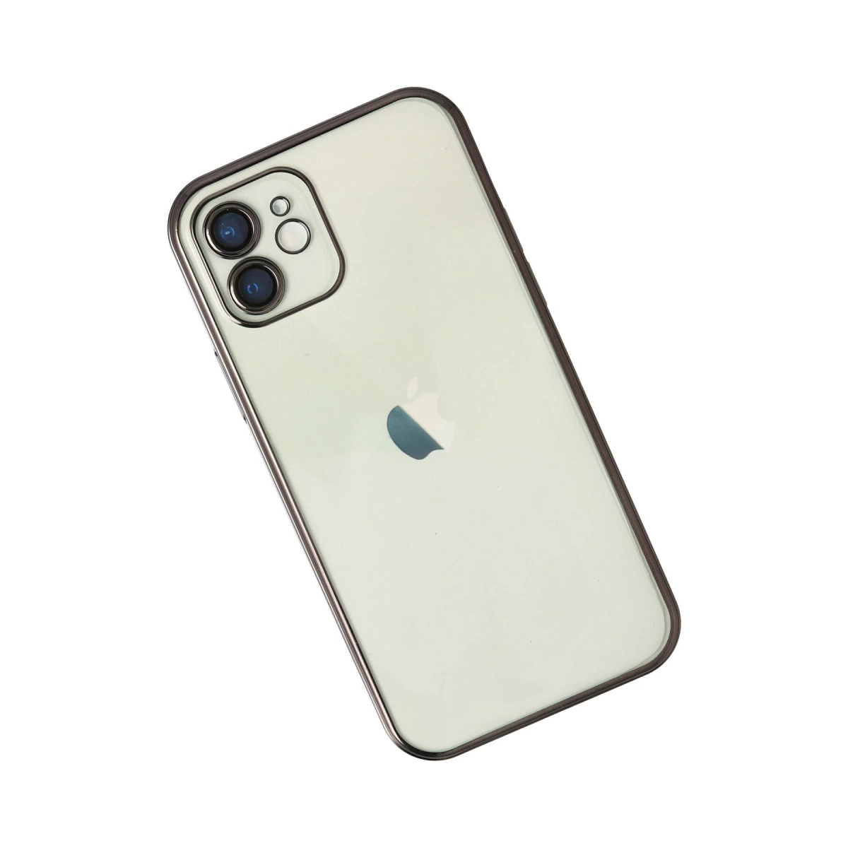 İki kameralı, Apple logolu açık yeşil bir iPhone.