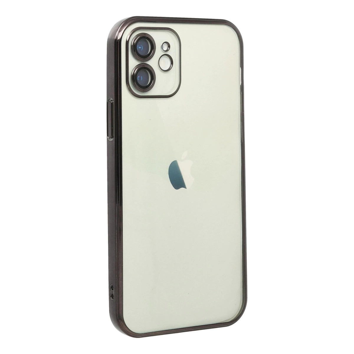 Siyah çerçeveli ve iki kameralı açık yeşil iPhone.