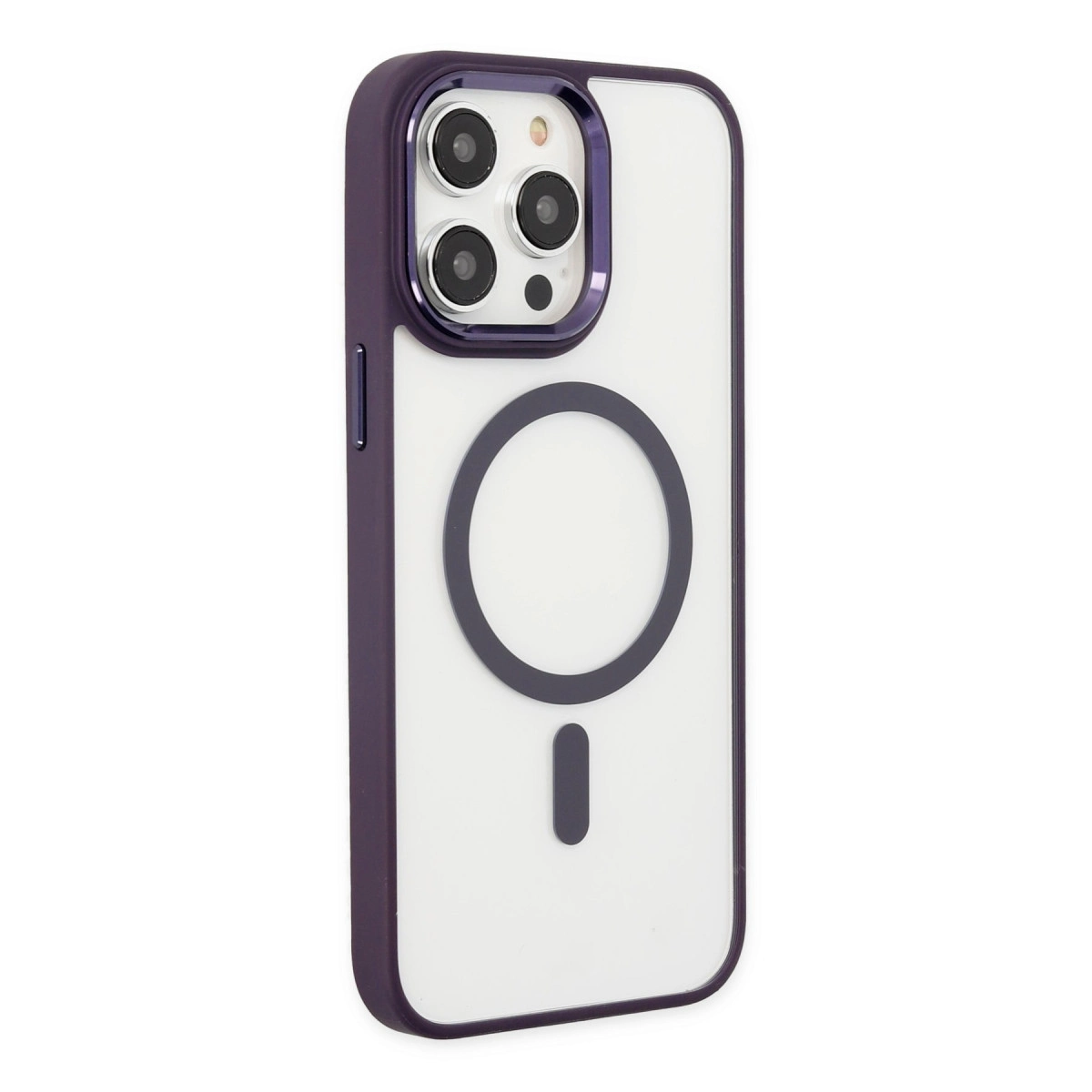 NEWFACE iPhone 13 Pro Uyumlu Room Magneticsafe Silikon Telefon Kılıfı Derin Mor