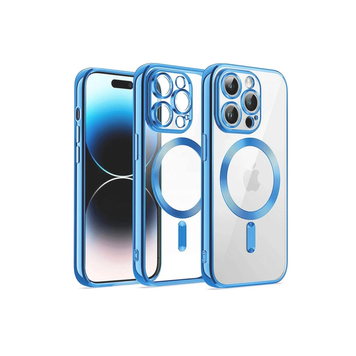 NEWFACE iPhone 13 Pro Max Uyumlu Kross Magneticsafe Kapak Telefon Kılıfı Sierra Blue
