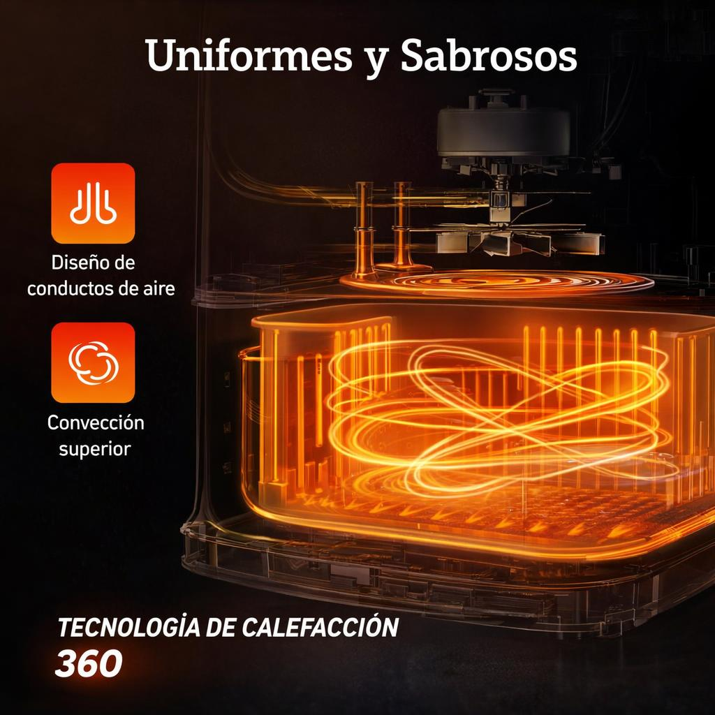 Tecnología de calefacción 360 con conductos de aire.