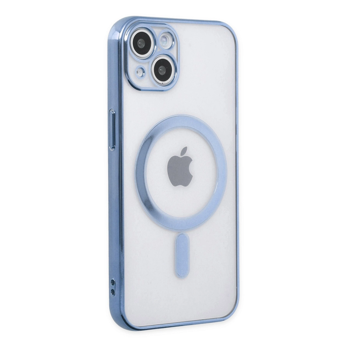 NEWFACE iPhone 14 Plus Uyumlu Magneticsafe Lazer Silikon Telefon Kılıfı Sierra Blue