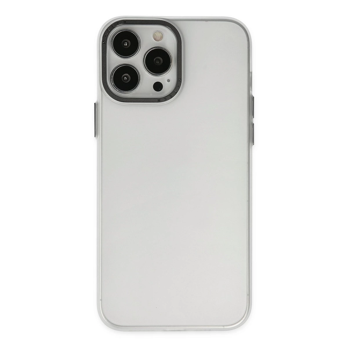 NEWFACE iPhone 13 Pro Max Uyumlu Modos Metal Kapak Telefon Kılıfı Şeffaf