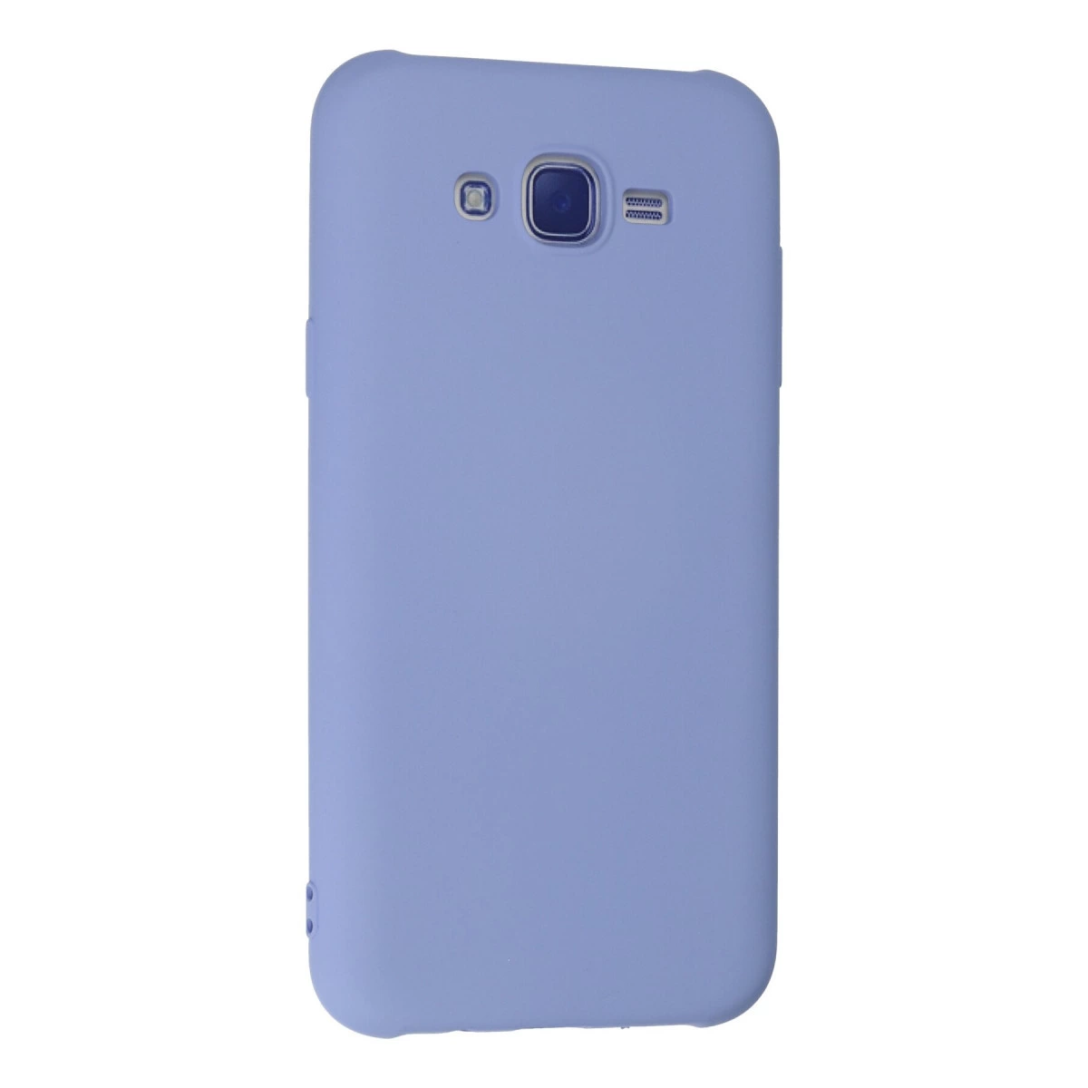 Yukarıda kamera lensi ve flaşı olan lavanta rengi telefon kılıfı.