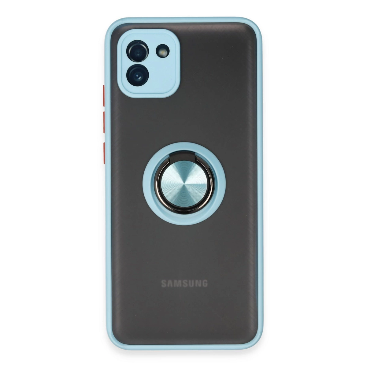 NEWFACE Samsung Galaxy A03 Uyumlu Montreal Yüzüklü Silikon Kapak Telefon Kılıfı Buz Mavi