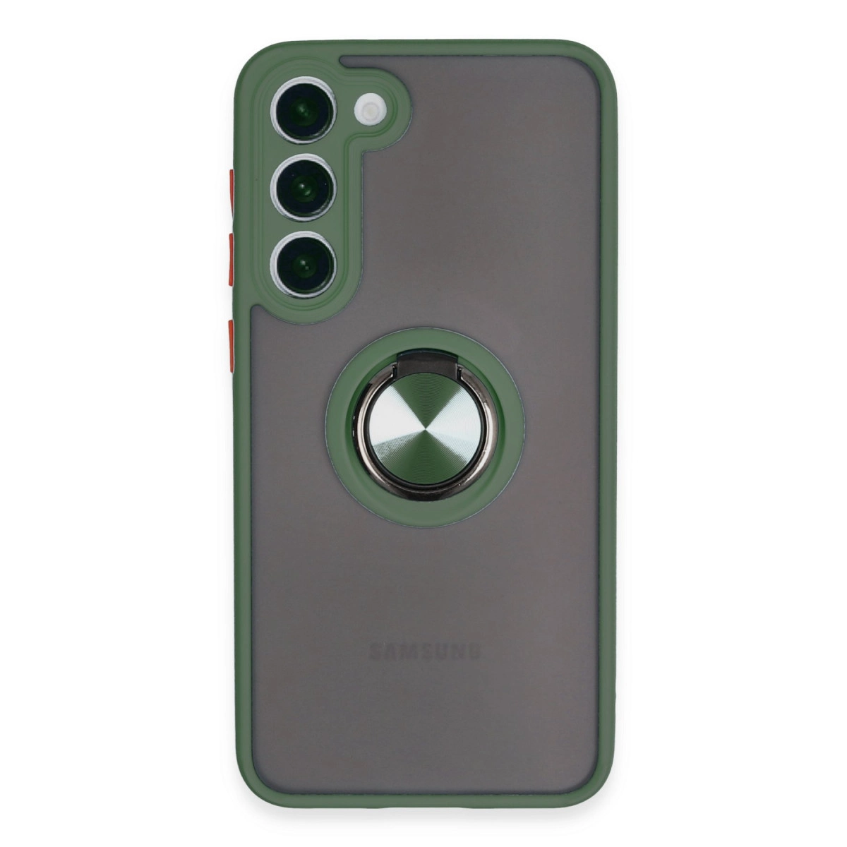 NEWFACE Samsung Galaxy S23 Plus Uyumlu Montreal Yüzüklü Silikon Kapak Telefon Kılıfı Yeşil