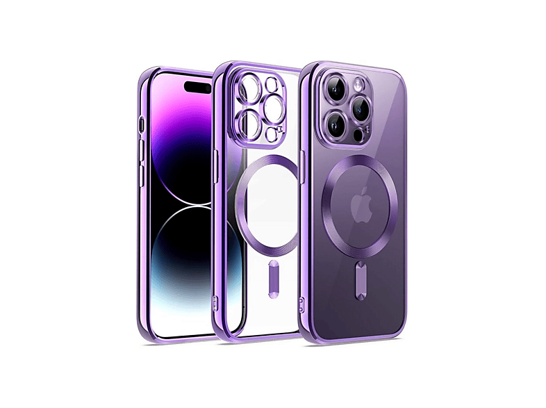 NEWFACE iPhone 12 Pro Uyumlu Kross Magneticsafe Kapak Telefon Kılıfı Mor