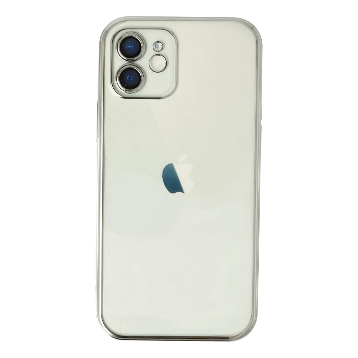 NEWFACE iPhone 12 Uyumlu Kamera Korumalı Lensli Silikon Telefon Kılıfı Gümüş