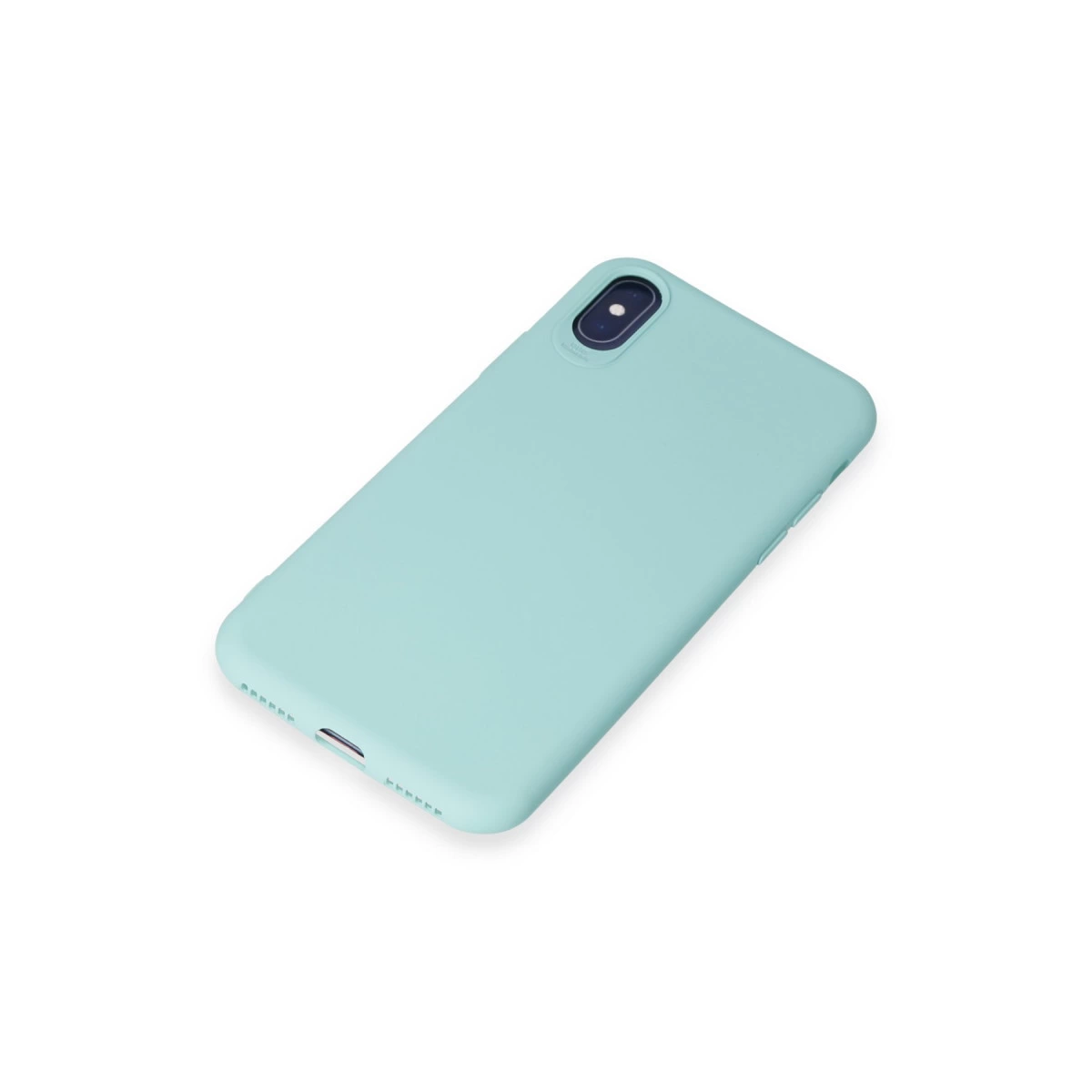 Beyaz zeminde turkuaz telefon kılıfı.