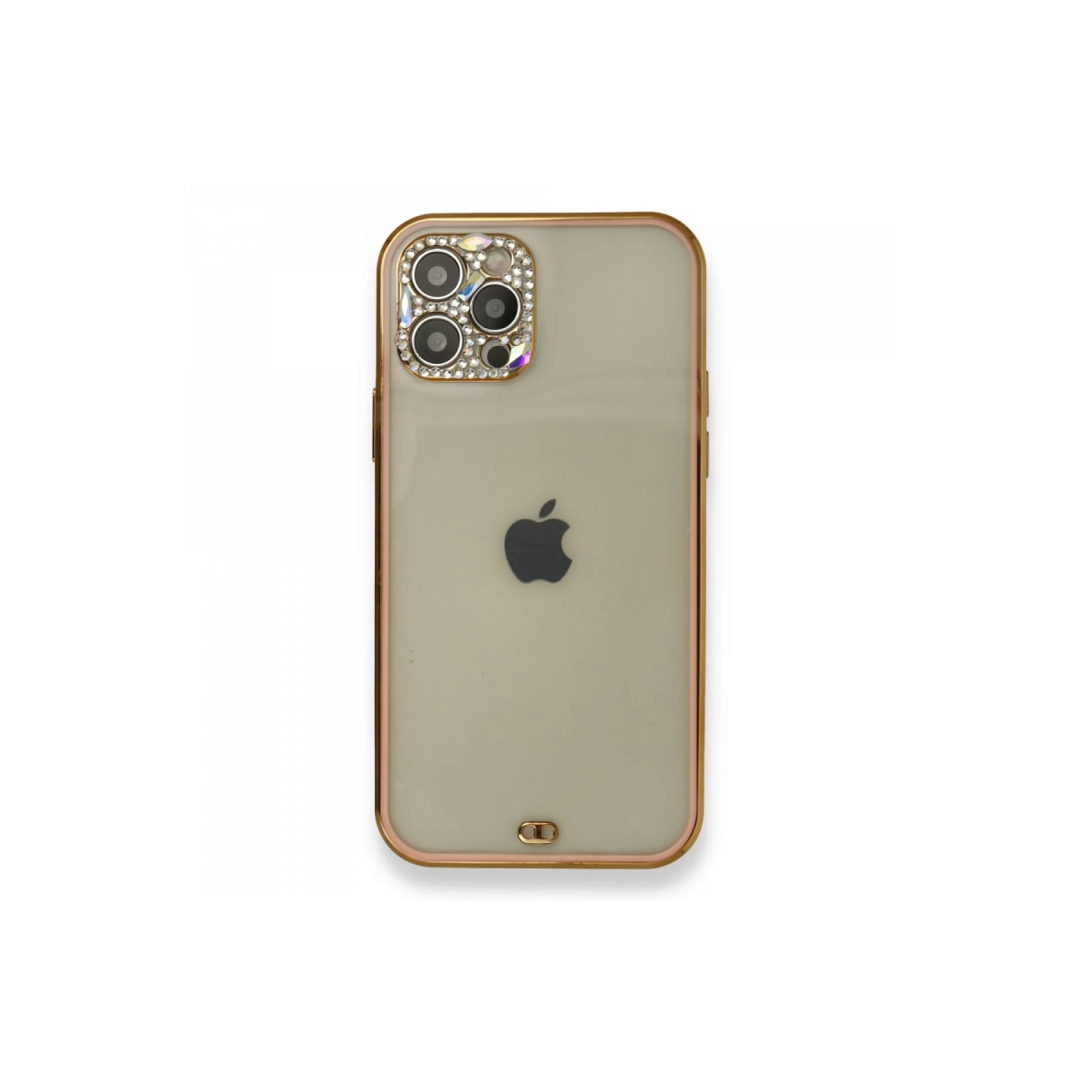 NEWFACE iPhone 12 Pro Uyumlu Liva Taşlı Silikon Telefon Kılıfı Pembe