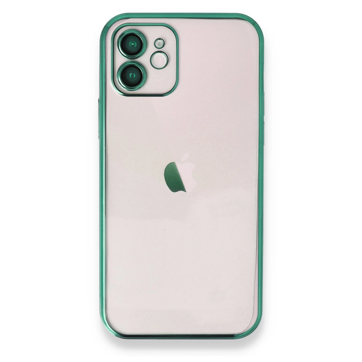 NEWFACE iPhone 12 Uyumlu Kamera Korumalı Lensli Silikon Telefon Kılıfı Yeşil
