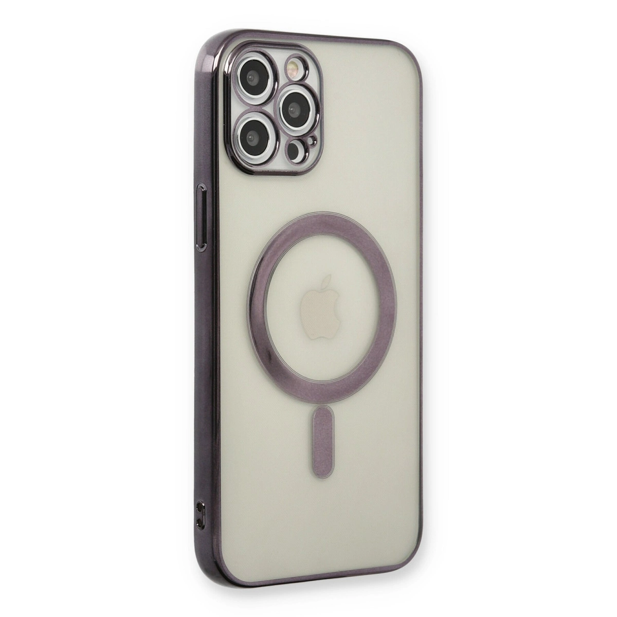 NEWFACE iPhone 12 Pro Uyumlu Magneticsafe Lazer Silikon Telefon Kılıfı Siyah
