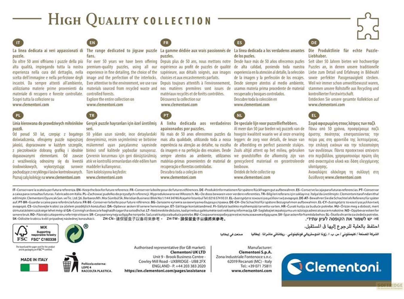 Puzzle Clementoni: Wysoka jakość, 50 lat doświadczenia, ekologiczne.